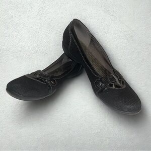Privo by Clarks Black Leather Ballet Flats Size 10 Quiet Luxury Classic Chic